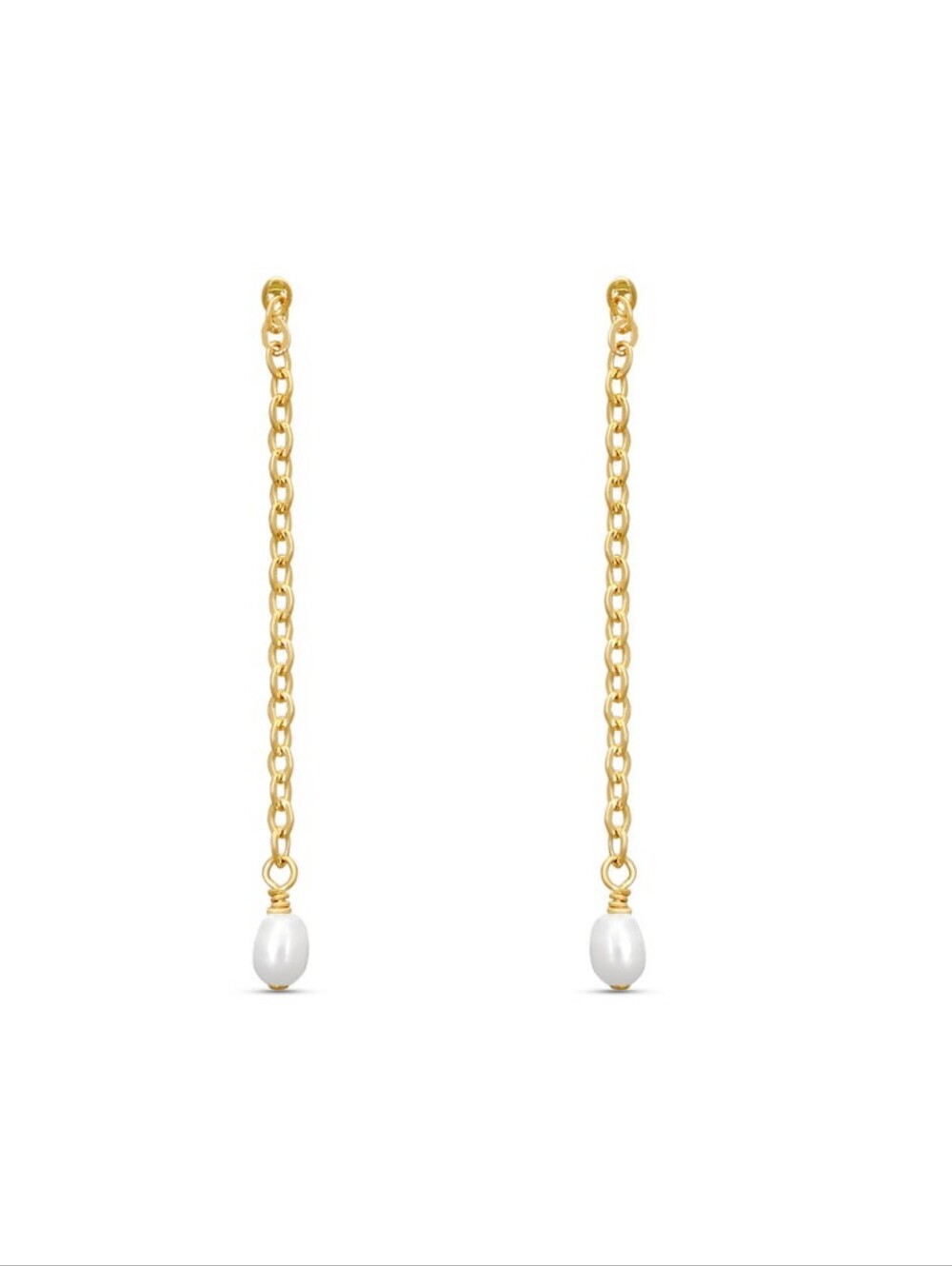 ABLE Iris Long Drop Pearl Earrings